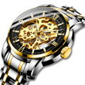 New BIDEN 0197 1 Fashion Men Automatic Mechanical Watch Male Skeleton Design Waterproof Wristwatches Stainless Steel Clock